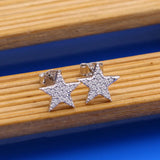 925 Silver Star Stud Earrings Wedding Jewelry Gift