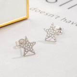 925 Silver Star Stud Earrings Wedding Jewelry Gift