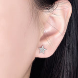 925 Silver Star Stud Earrings Wedding Jewelry Gift