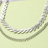 Layered Chain Choker Airplane Shape Necklace Jewelry