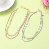 Layered Chain Choker Airplane Shape Necklace Jewelry