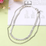 Layered Chain Choker Airplane Shape Necklace Jewelry