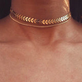 Layered Chain Choker Airplane Shape Necklace Jewelry