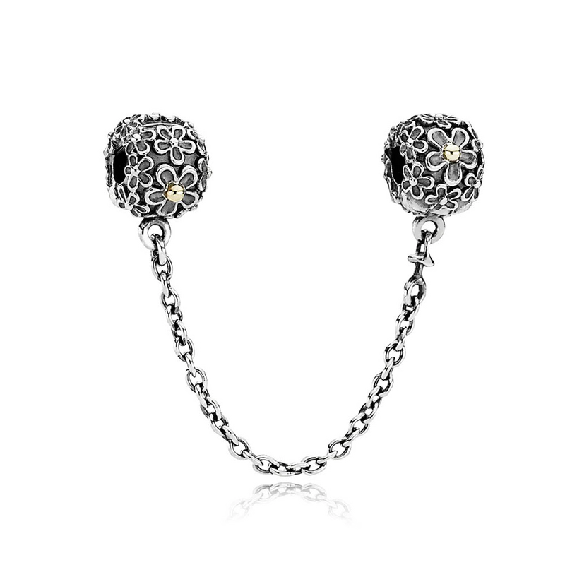 S925 Sterling Silver Daisy Flower Safety Chain for Women