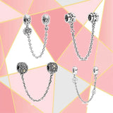 S925 Sterling Silver Daisy Flower Safety Chain for Women