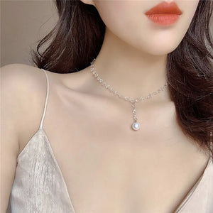 Personalized Pearl Choker Necklace Chain Pendant For Women Girl Jewelry