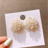 Fireworks Pearl Stud Earrings Flower Jewelry