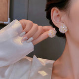 Fireworks Pearl Stud Earrings Flower Jewelry