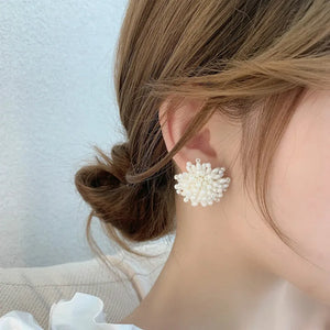 Fireworks Pearl Stud Earrings Flower Jewelry