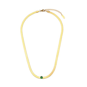 Fishbone Chain Zircon Pendant Necklace for Women