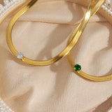 Fishbone Chain Zircon Pendant Necklace for Women
