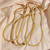 Fishbone Chain Zircon Pendant Necklace for Women