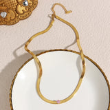 Fishbone Chain Zircon Pendant Necklace for Women