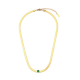 Fishbone Chain Zircon Pendant Necklace for Women
