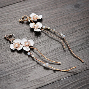 Flower Bridal Earrings Wedding Jewelry Set Drop Earrings