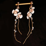 Flower Bridal Earrings Wedding Jewelry Set Drop Earrings