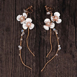 Flower Bridal Earrings Wedding Jewelry Set Drop Earrings