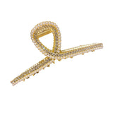 Crystal Pearls Hollow Geometric Hair Claw Clip for Women Girls