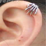 Punk Skull Hand Ear Clip No Ear Hole Strange Hand Ear Clip Halloween Jewelry