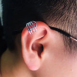 Punk Skull Hand Ear Clip No Ear Hole Strange Hand Ear Clip Halloween Jewelry