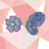 High-Quality S925 Butterfly & Flower Brooch for Banquet Jewelry