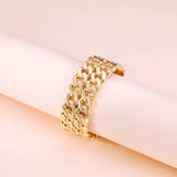 Maxi Wide Bangle Bracelet Plated Thick Metal Twist Bangle Women Cuff