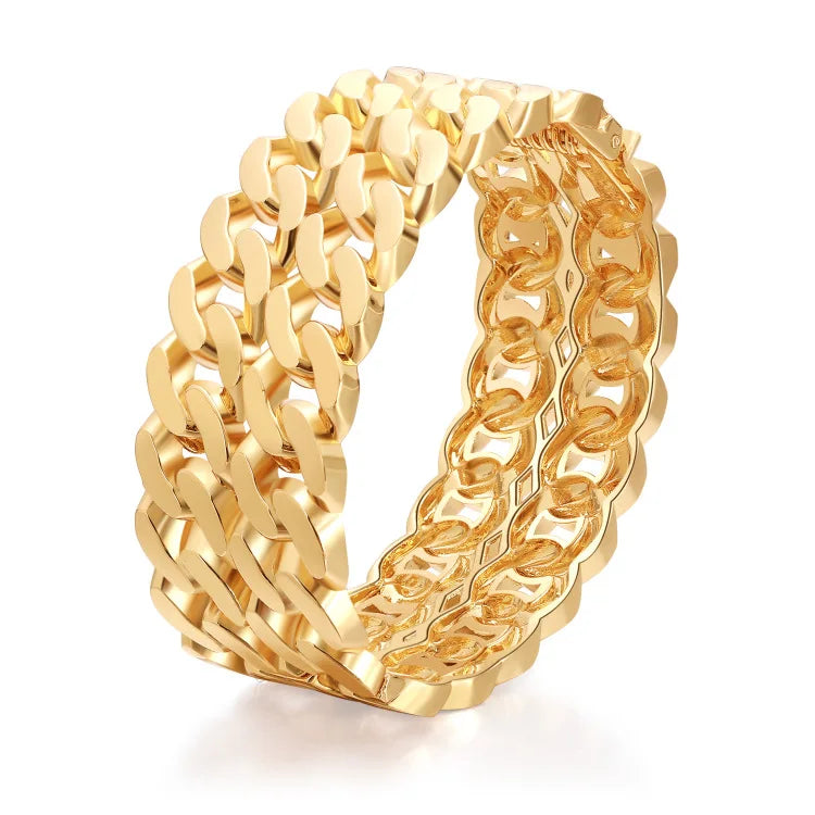Maxi Wide Bangle Bracelet Plated Thick Metal Twist Bangle Women Cuff