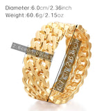 Maxi Wide Bangle Bracelet Plated Thick Metal Twist Bangle Women Cuff