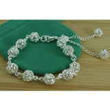 925 Silver Bracelet Hollow Out Ball Women's Jewelry Gift