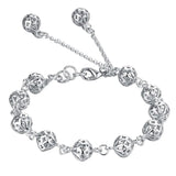925 Silver Bracelet Hollow Out Ball Women's Jewelry Gift