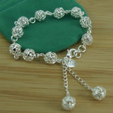 925 Silver Bracelet Hollow Out Ball Women's Jewelry Gift