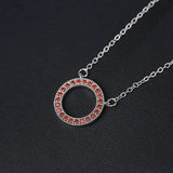 Zircon Pendant Necklace for Women Hollow Out Round Shape