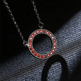Zircon Pendant Necklace for Women Hollow Out Round Shape