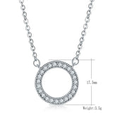 Zircon Pendant Necklace for Women Hollow Out Round Shape