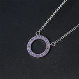Zircon Pendant Necklace for Women Hollow Out Round Shape