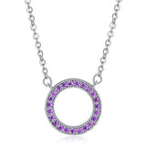 Zircon Pendant Necklace for Women Hollow Out Round Shape
