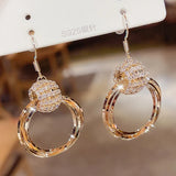 Zircon Oversized Earrings for Women Wedding Party Jewelry