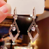 Zircon Oversized Earrings for Women Wedding Party Jewelry