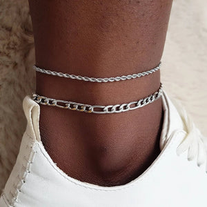 Stainless Steel Link Chain Women Anklet Foot Bracelet Anklet