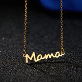 Mama Letters Necklace Steel Mom Baby Lockbone Chain Pendant Choker