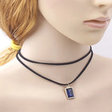 Multilayer Velvet Leather Choker Necklace Gothic Charm Vintage Jewelry