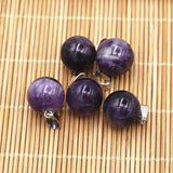 12 Pcs Natural Stone Spherical Pendant for Jewelry Making