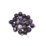 12 Pcs Natural Stone Spherical Pendant for Jewelry Making