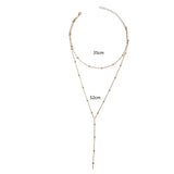 Boho Double Layer Choker Necklace Long Chain Women Jewelry Gift