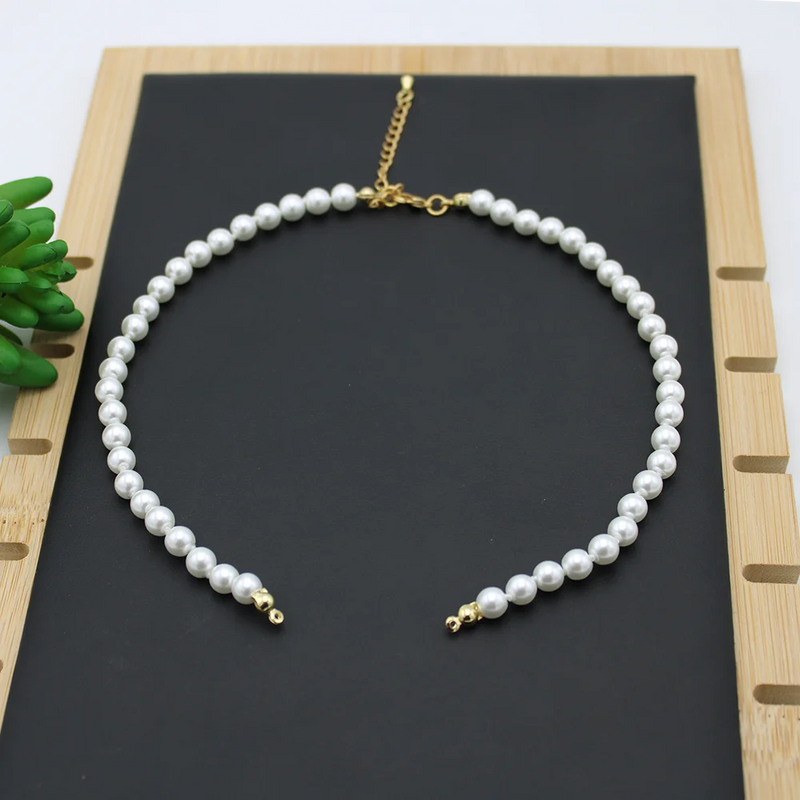 DIY Pearl Necklace Semi-finished 4 Colors Men Women