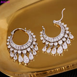 Zircon Tassel Ear drop Crystal Earrings Set