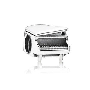 925 Silver Piano Note Guitar Charm Bead Pendant Bracelets DIY