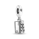 925 Silver Piano Note Guitar Charm Bead Pendant Bracelets DIY