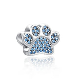 Silver 925 Pink Dog Cat Paw Charm Bead Pendant for Bracelets DIY Jewelry