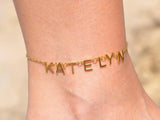 Stainless Steel Initial Anklet with Multiple Letters, Beach Accessories